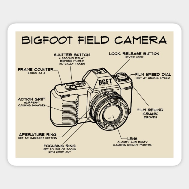 Bigfoot Field Camera Sticker by JohnnyBoyOutfitters